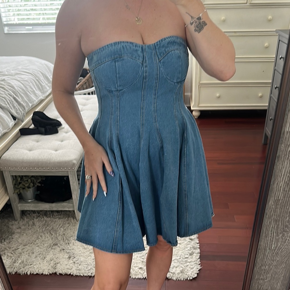 Denim Strapless Dress